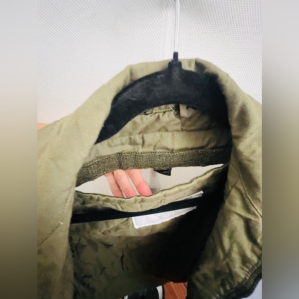 💣🫒DENIMDUNGREE GREEN AVIATOR BOMBER JACKET W/PATCH WORK SIZE X-S/SMALL - Picture 9 of 11